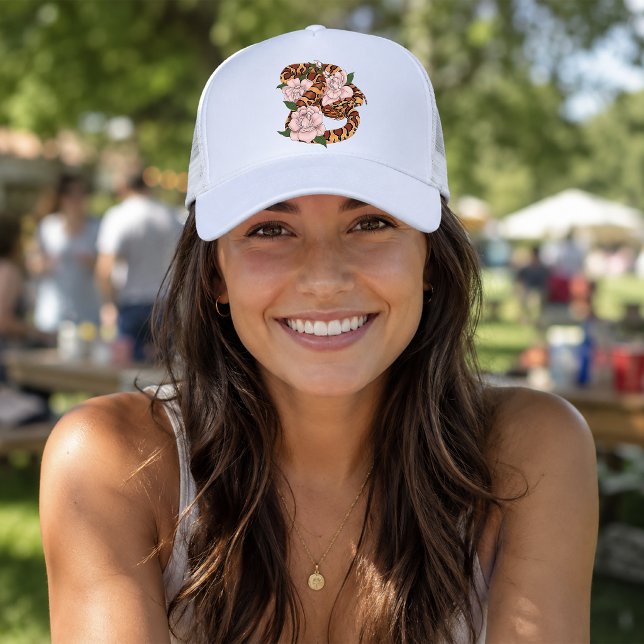 Corn Snake Pink Flowers Green Trucker Hat (Creator Uploaded)