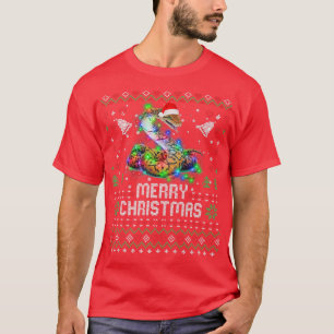 Corn Snake Santa Hat Animal Christmas Tree Lights T-Shirt