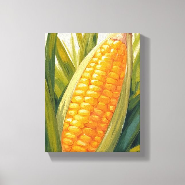 Corn Stalk | Farm Country Southern Oil Painting Canvas Print (Front)