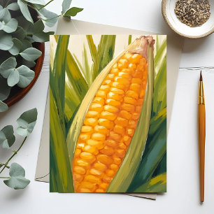 Corn Stalk Farm Country Southern Painting Postcard