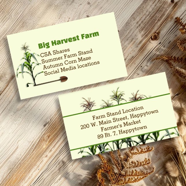 Corn Stalks Farm Stand Market Business Cards (Creator Uploaded)