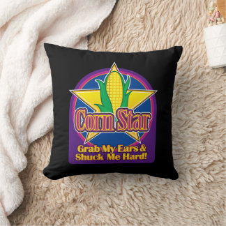 Corn Star Blue Purple BG Black Cushion