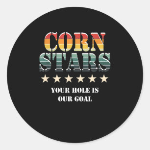 Corn Stars Funny Mens Cornhole Team Accessories Classic Round Sticker