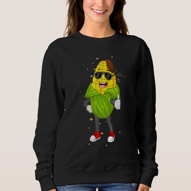 Corn Sweet Corn On The Cob Retro Sweatshirt (Front)