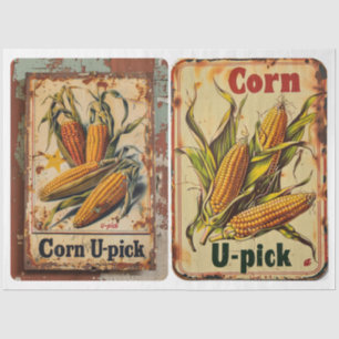 Corn U Pick Sign Tissue Paper