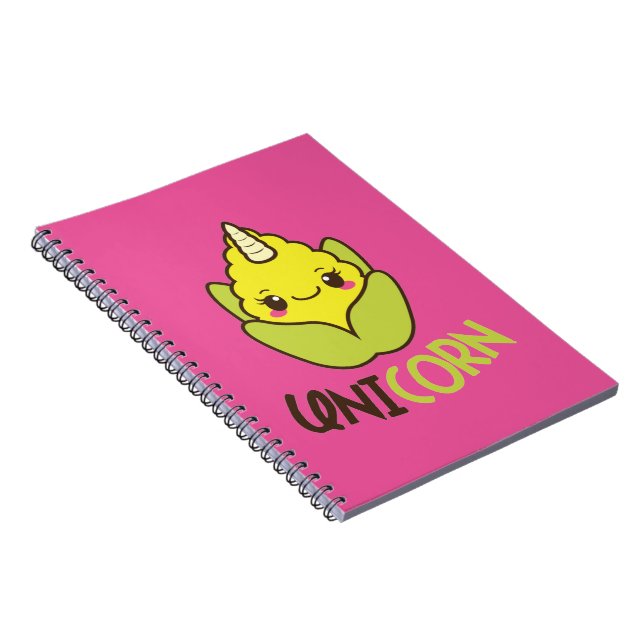 Corn Unicorn Spiral Notebook (Right Side)
