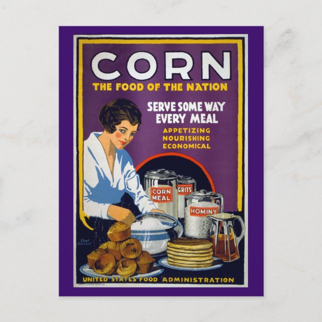 Corn Vintage WPA Poster Postcard (Front)