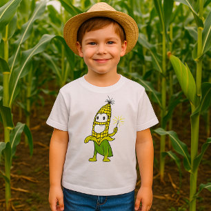 Corn Wizard Character with Magic Wand T-Shirt