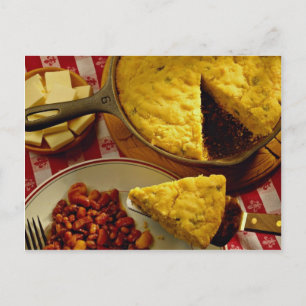 Cornbread, beans postcard