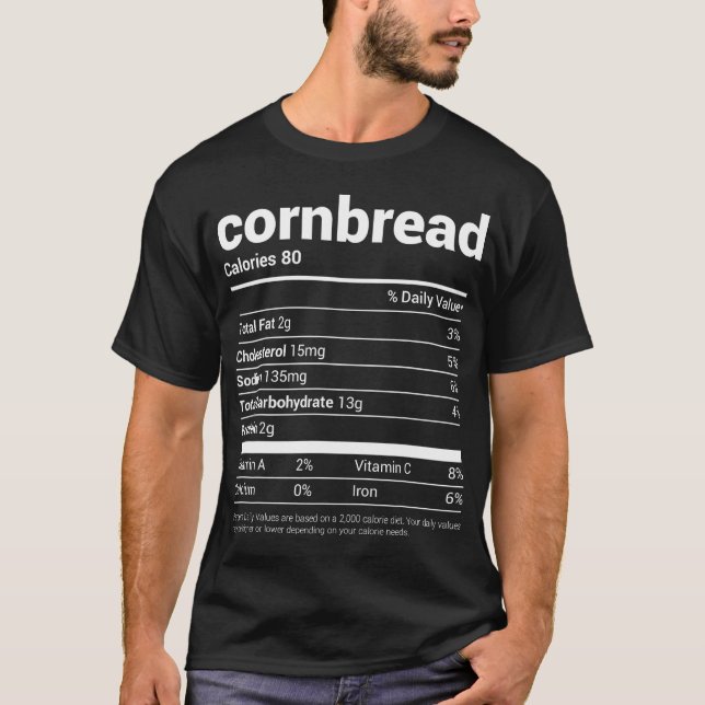 Cornbread Nutrition Facts Tee Family Matching Chri (Front)