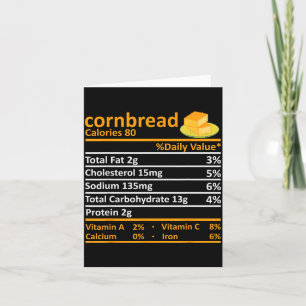 Cornbread Nutrition Food Thanksgiving Costume Chri Card
