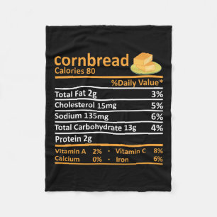 Cornbread Nutrition Food Thanksgiving Costume Chri Fleece Blanket