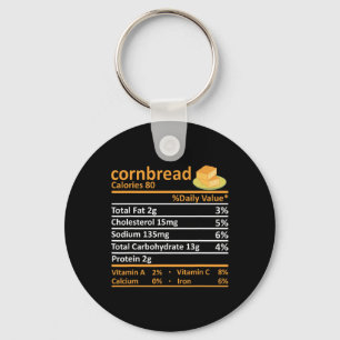 Cornbread Nutrition Food Thanksgiving Costume Chri Key Ring