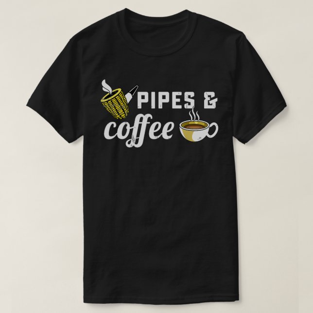 Corncob Pipe Smoker Smoking Tobacco Coffee Lover D T-Shirt (Design Front)