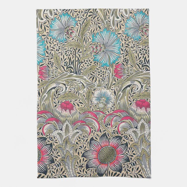Corncockle, William Morris Tea Towel (Vertical)