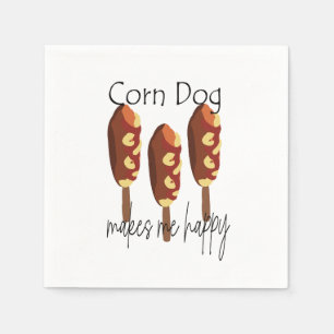 Corndog Makes Me Happy Party Napkin