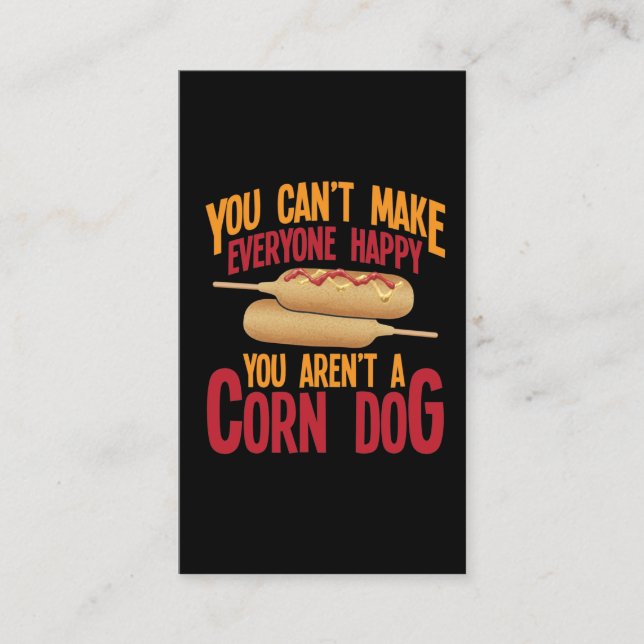 Corndog Stick Fast Food Lover Maize hot dog Business Card (Front)