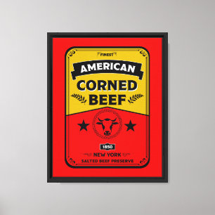 Corned Beef kitchen Vintage Canvas Print