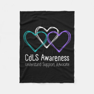 Cornelia De Lange Syndrome CdLS Awareness Purple Fleece Blanket