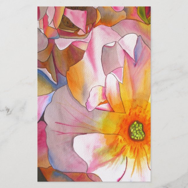 Cornelia pastel pink rose watercolor art (Front)