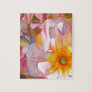 Cornelia pastel pink rose watercolor art jigsaw puzzle
