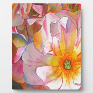 Cornelia pastel pink rose watercolor art plaque