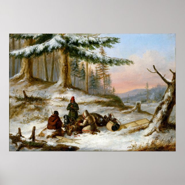 Cornelius Krieghoff Moose Hunters Poster (Front)