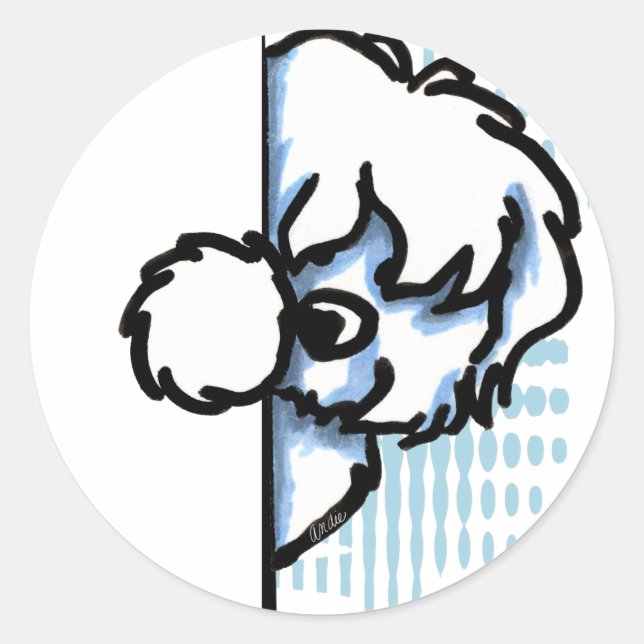 Corner Coton de Tulear Classic Round Sticker (Front)