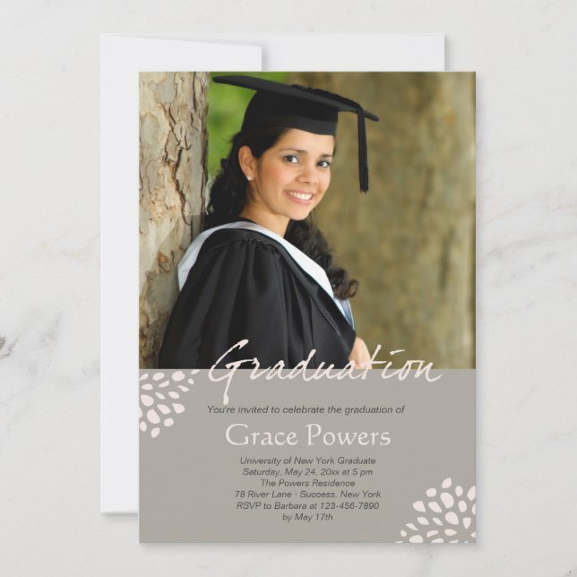 Corner Details Photo Graduation Invitation (Front)
