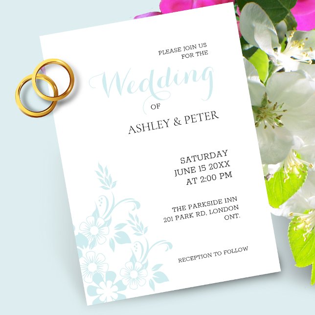 Corner Flowers Wedding Invitation (Creator Uploaded)