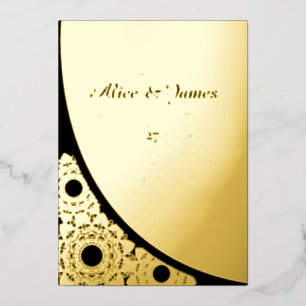 Corner Mandala Elegant Black Gold Foil Wedding