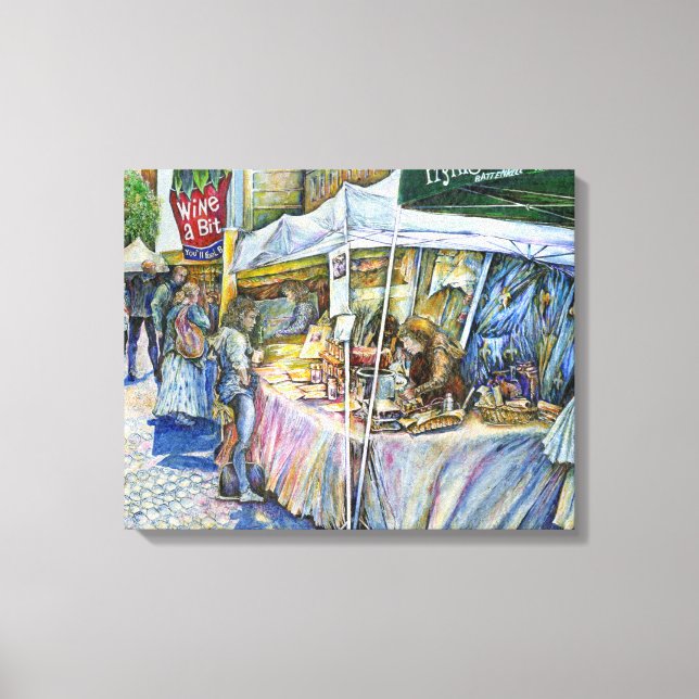 Corner of Flying Pig Farm and Wine a Bit. Canvas Print (Front)