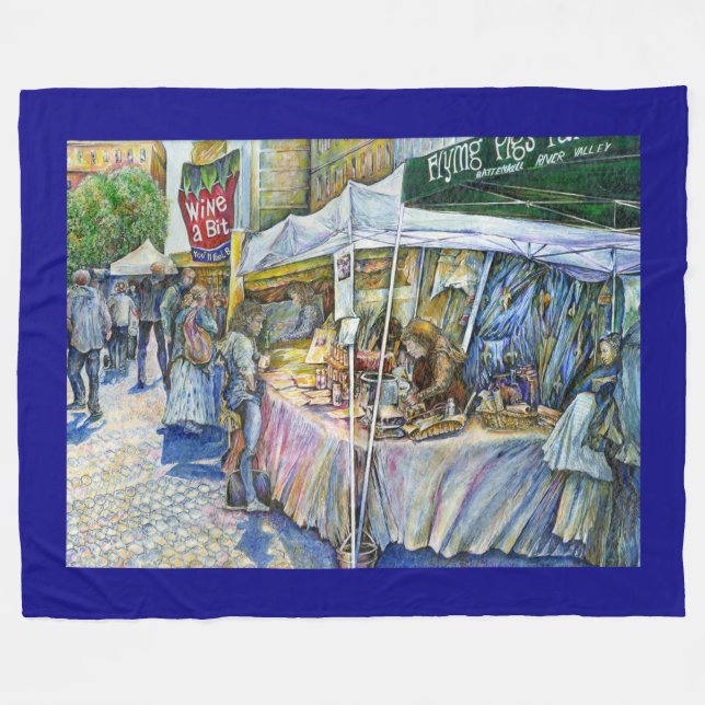 Corner of Flying Pig Farm and Wine a Bit. Fleece Blanket (Front (Horizontal))