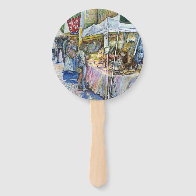 Corner of Flying Pig Farm and Wine a Bit. Hand Fan (Front)