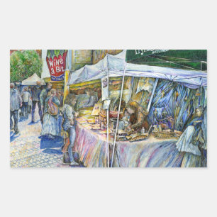 Corner of Flying Pig Farm and Wine a Bit. Rectangular Sticker