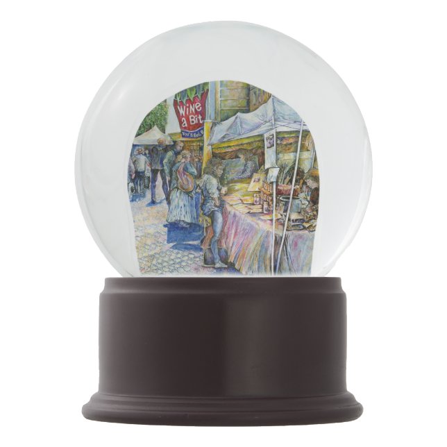 Corner of Flying Pig Farm and Wine a Bit. Snow Globe (Front)