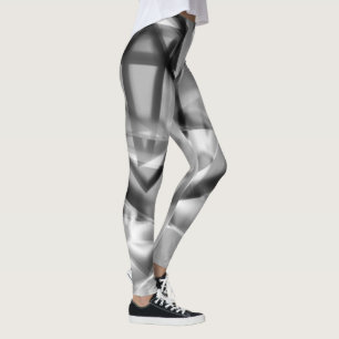 Corner of square pieces of acrylic, grey to white leggings