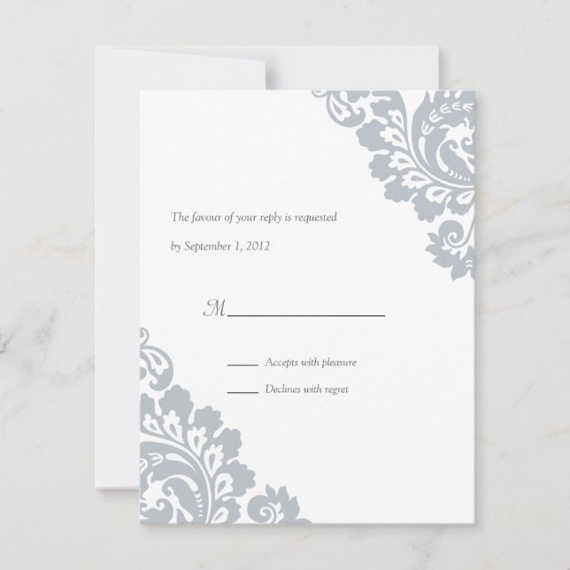 Corner Scrolls Reply RSVP Card (Front)