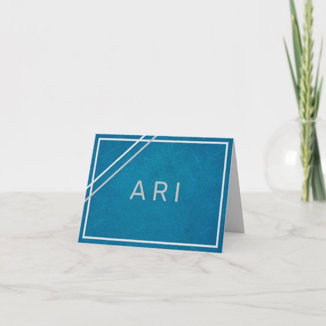 Corner Stripe Thank You Note Cards (Front)