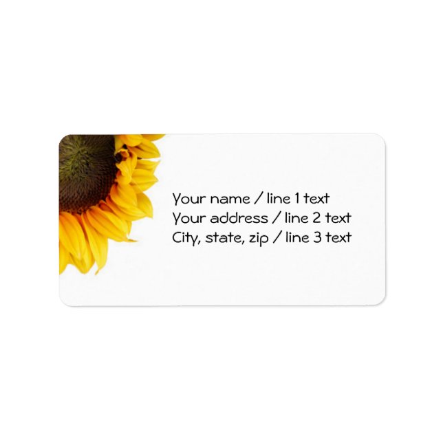Corner Sunflower Address Labels (Front)