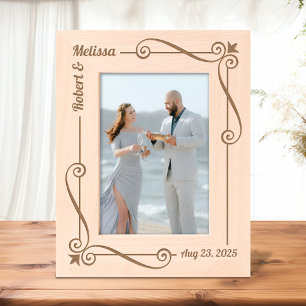 Corner Swirls Frame Couple Wedding Anniversary 5x7