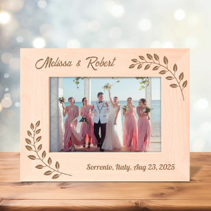 Corner Wreath Branch Couple Wedding 7x5 Etched Frames