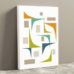 Corners Mid Century Modern Canvas Print<br><div class="desc">This colourful mid century modern wrapped canvas features arc corners,  squares and rectangles in colours popular in the mid 20th century - orange,  avocado green,  turquoise,  dark blue and tan. This will make a charming addition to your retro styled home!</div>