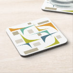 Corners Mid Century Modern Style Geometric Coaster<br><div class="desc">Add a pop of colour to your coffee table with this funky corners and rectangles coaster set. It features the bright and bold colours turquoise,  blue,  orange and tan - colours popular both in the mid 20th century as well as today.</div>