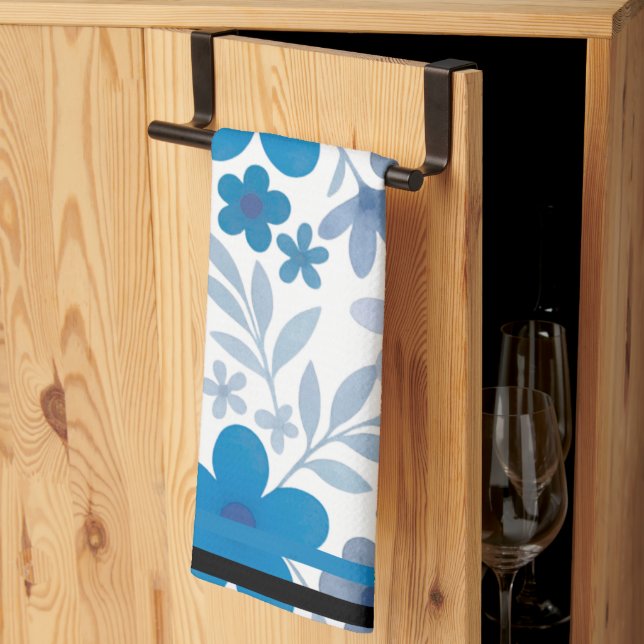 Cornerstone Blossom Indigo Tea Towel (Thirds Fold)