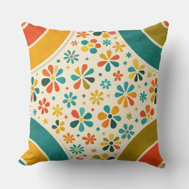 Cornerstone Blossom Mid‑Century Cushion (Front)