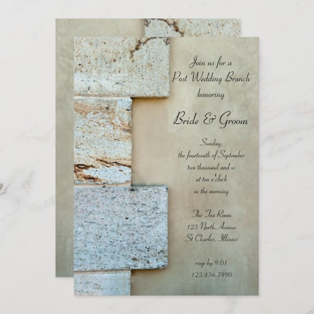 Cornerstones Post Wedding Brunch Invitation (Front/Back)