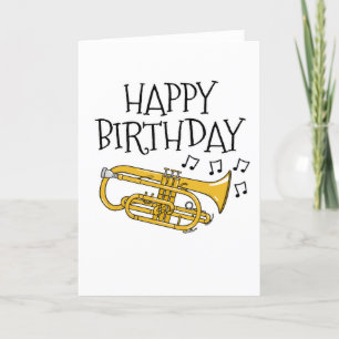 Cornet Birthday Card Cornetist Brass Musician