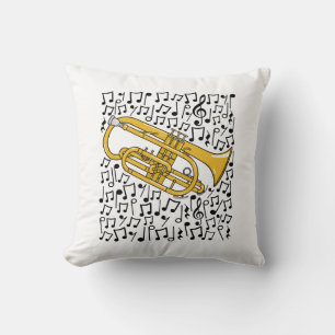 Cornet Musical Notes Cornetist Brass Musician Cushion
