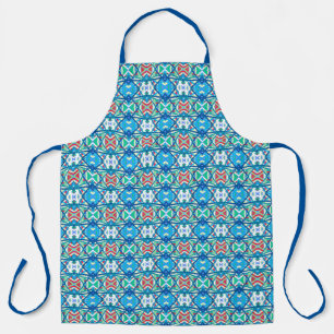 Cornflower Balanced Harmony Colours Abstract Lines Apron